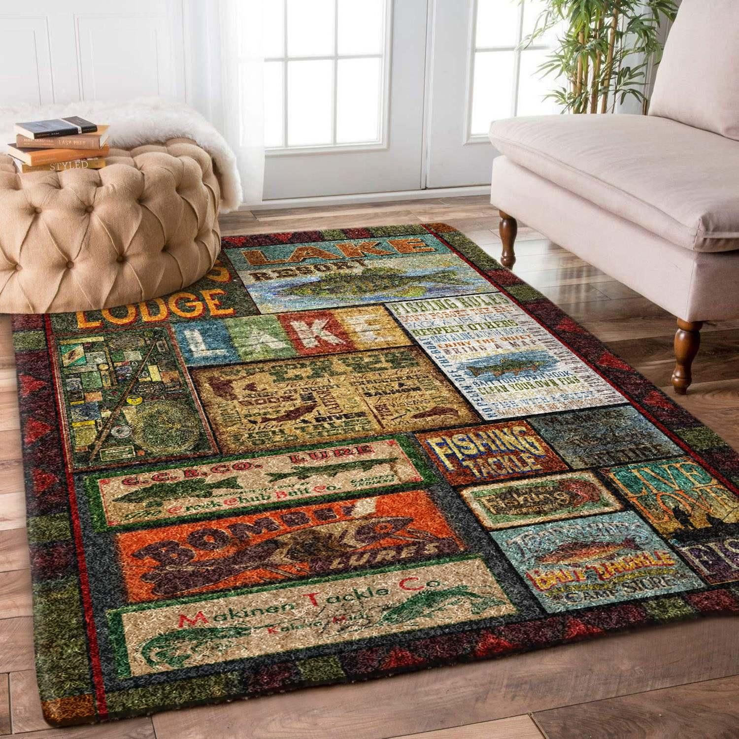 Fishing Rug Chrismas Gift - Indoor Outdoor Rugs