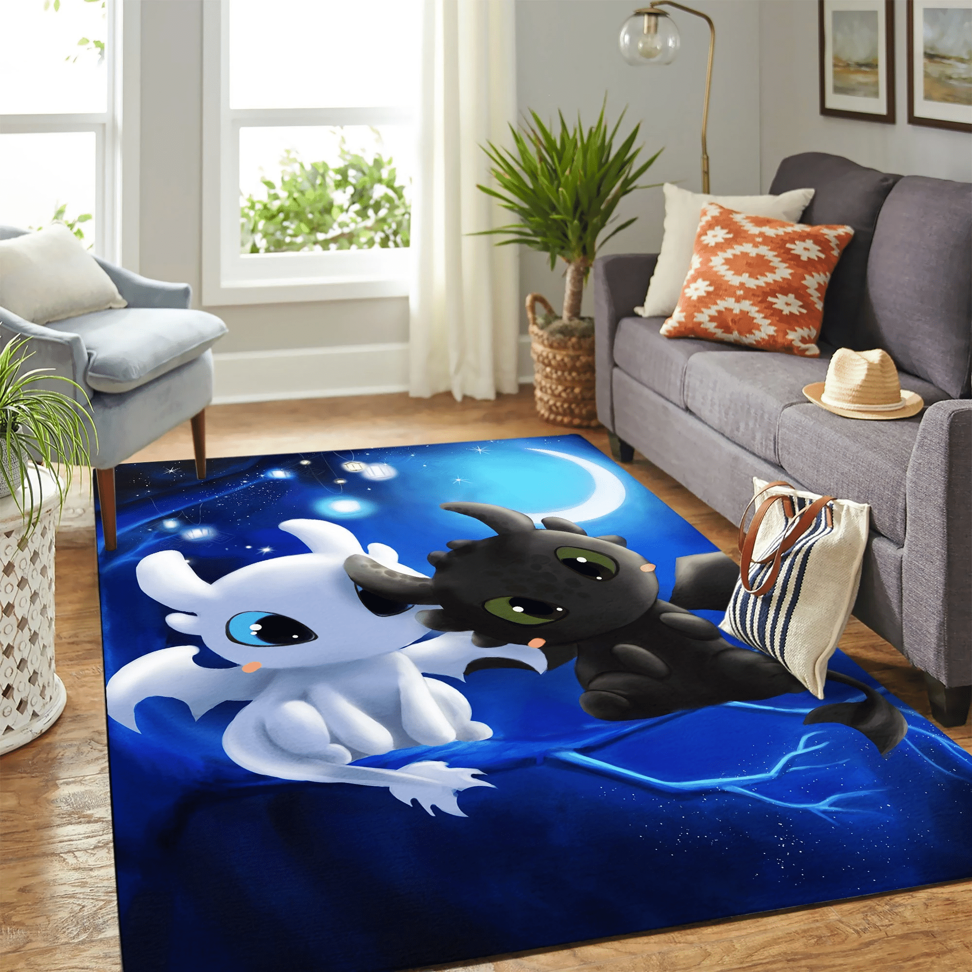 Toothless Light Fury Night Fury Carpet Rug Chrismas Gift - Indoor Outdoor Rugs