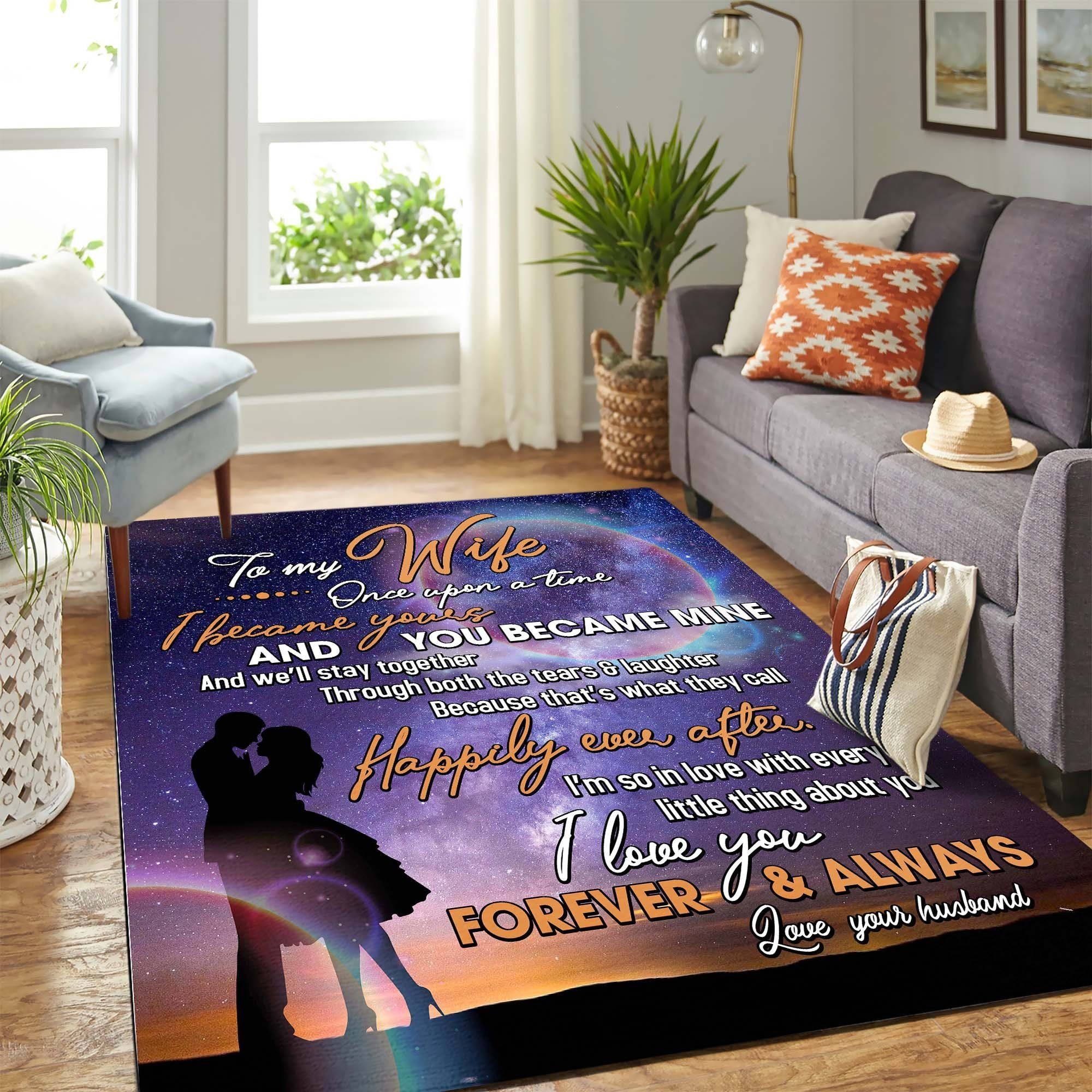 To My Wife Once Upon A Time Sky Carpet Area Rug Chrismas Gift - Indoor Outdoor Rugs