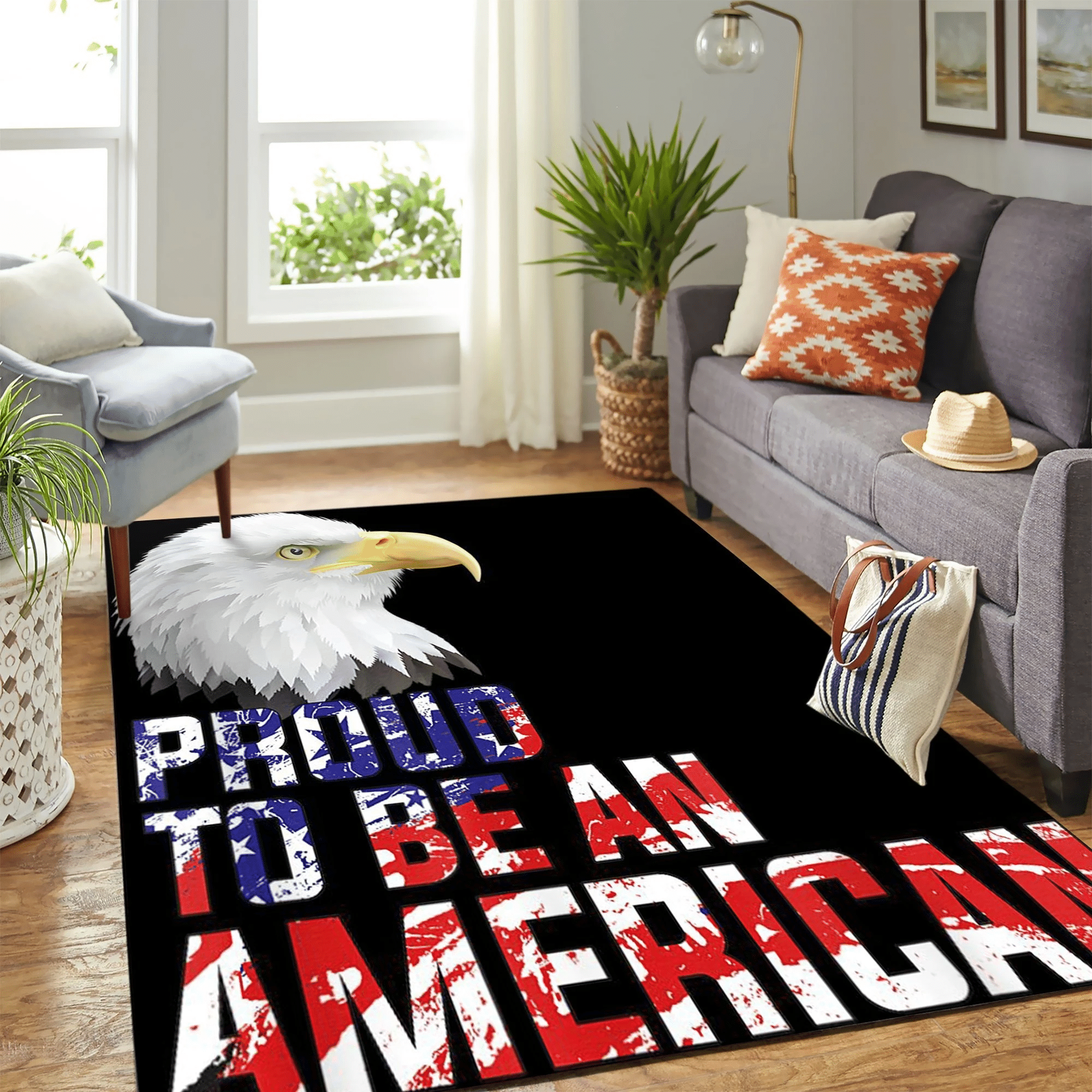 Proud American Carpet Area Rug Chrismas Gift - Indoor Outdoor Rugs