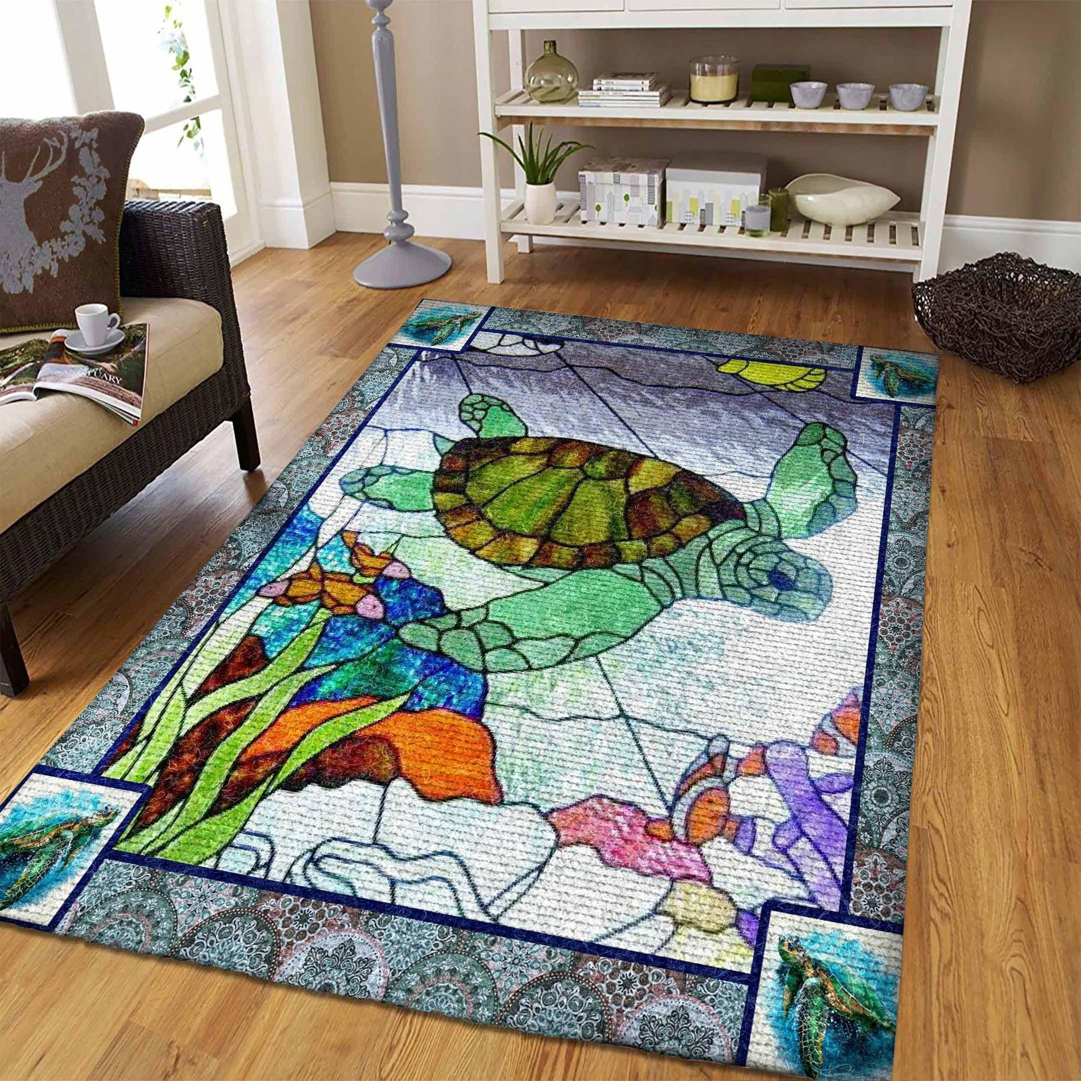 Turtle Rug Chrismas Gift - Indoor Outdoor Rugs