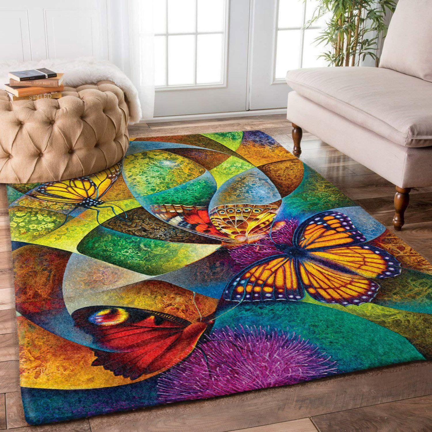 Butterfly Rug Chrismas Gift - Indoor Outdoor Rugs