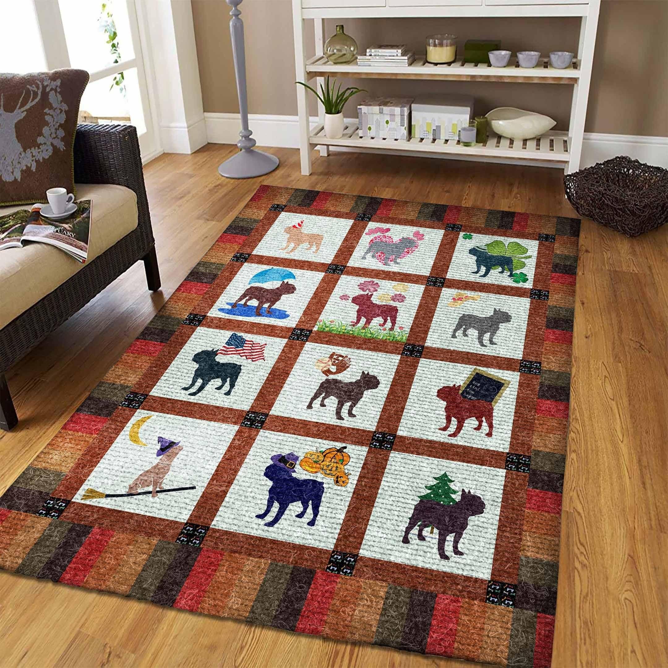 French Bulldog Rug Chrismas Gift - Indoor Outdoor Rugs