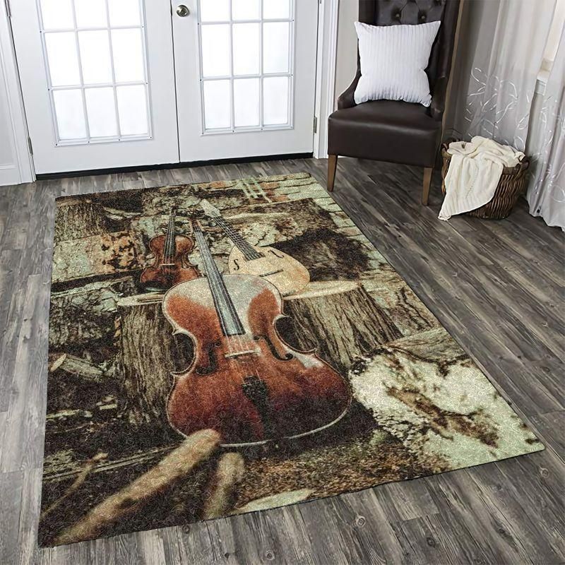 Love Violin Rectangle Rug Chrismas Gift - Indoor Outdoor Rugs