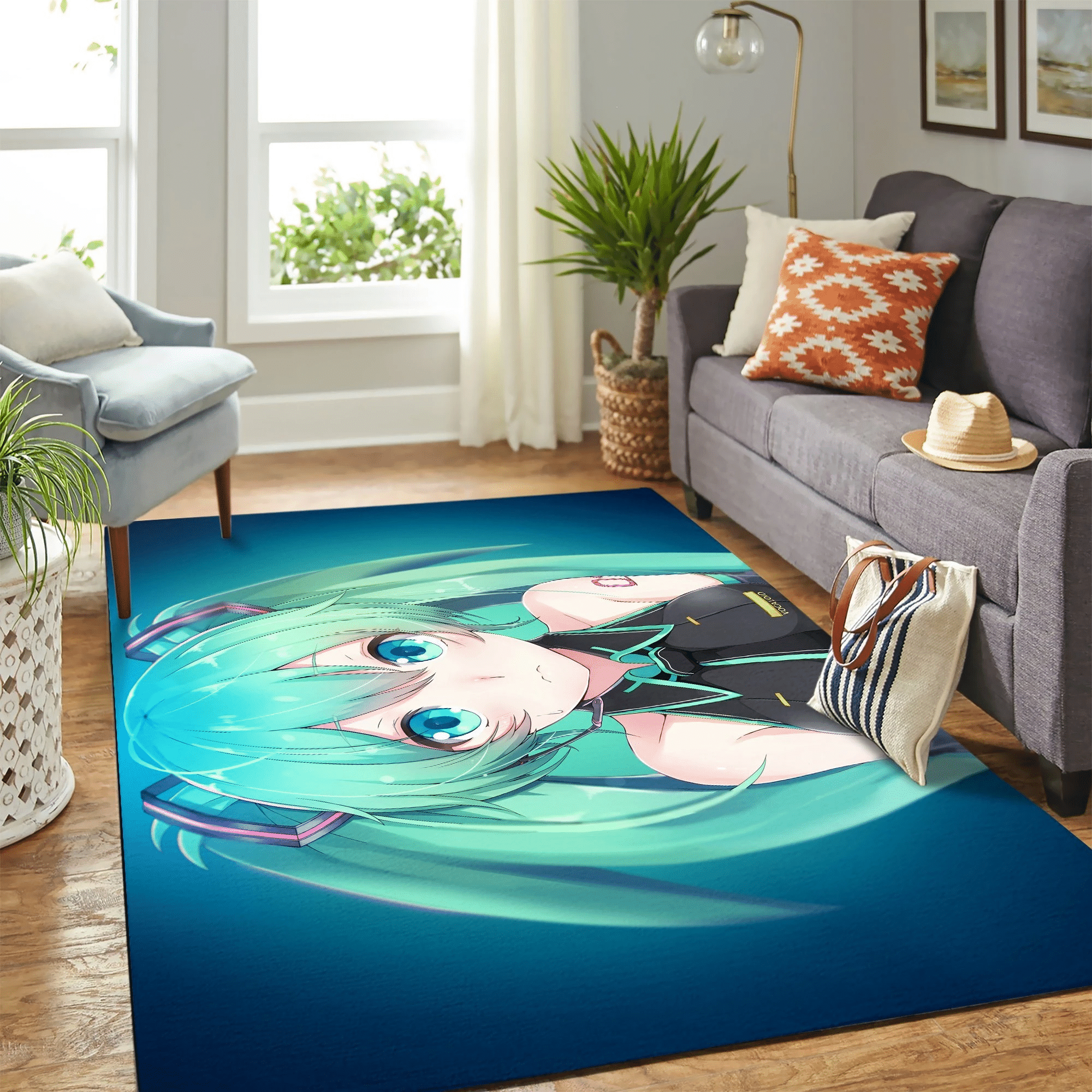 Chica Anime Hatsune Miku Carpet Floor Area Rug Chrismas Gift - Indoor Outdoor Rugs