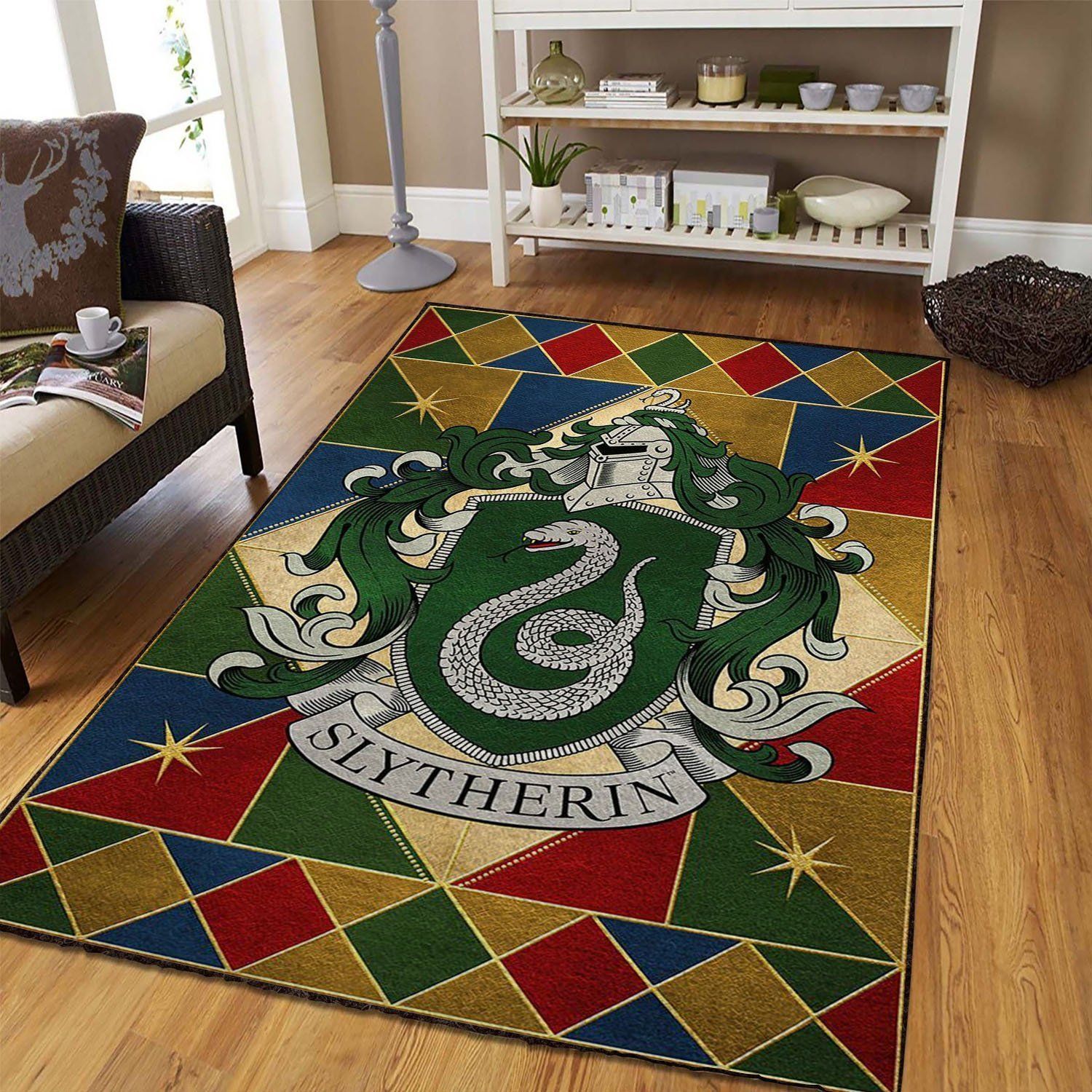 Harry Potter Slytherin Area Rug Chrismas Gift - Indoor Outdoor Rugs