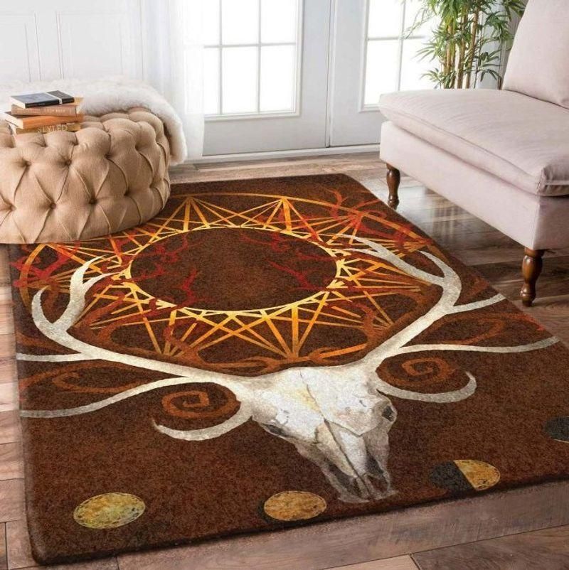 Deer Skull Rectangle Rug Chrismas Gift - Indoor Outdoor Rugs