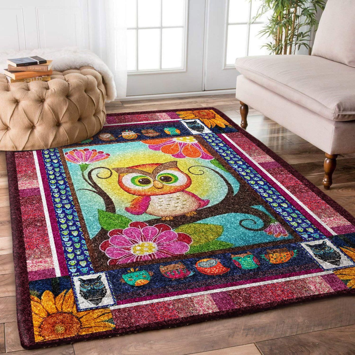 Owl Rug Chrismas Gift - Indoor Outdoor Rugs