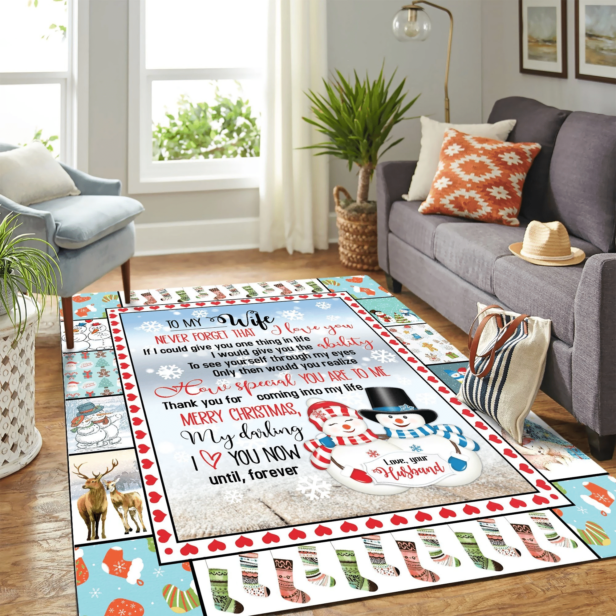 To My Wife Christmas Mk Carpet Area Rug Chrismas Gift - Indoor Outdoor Rugs