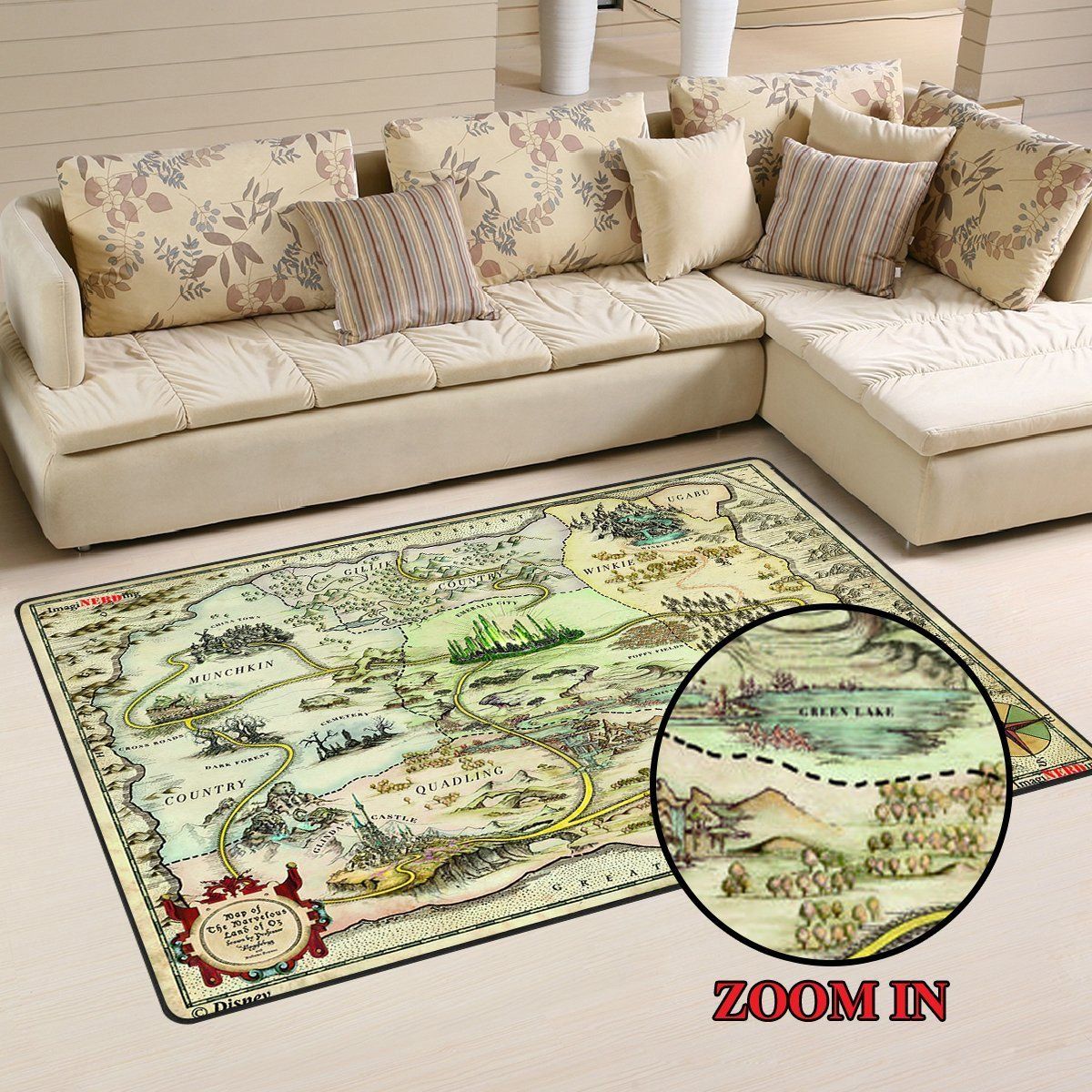 Land Of Oz Map High Resolution Area Rug Chrismas Gift - Indoor Outdoor Rugs