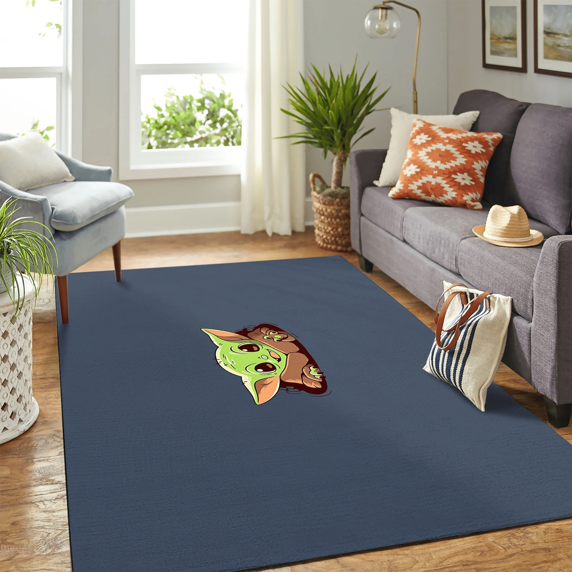 Baby Yoda Cartoon Carpet Floor Area Rug Chrismas Gift - Indoor Outdoor Rugs