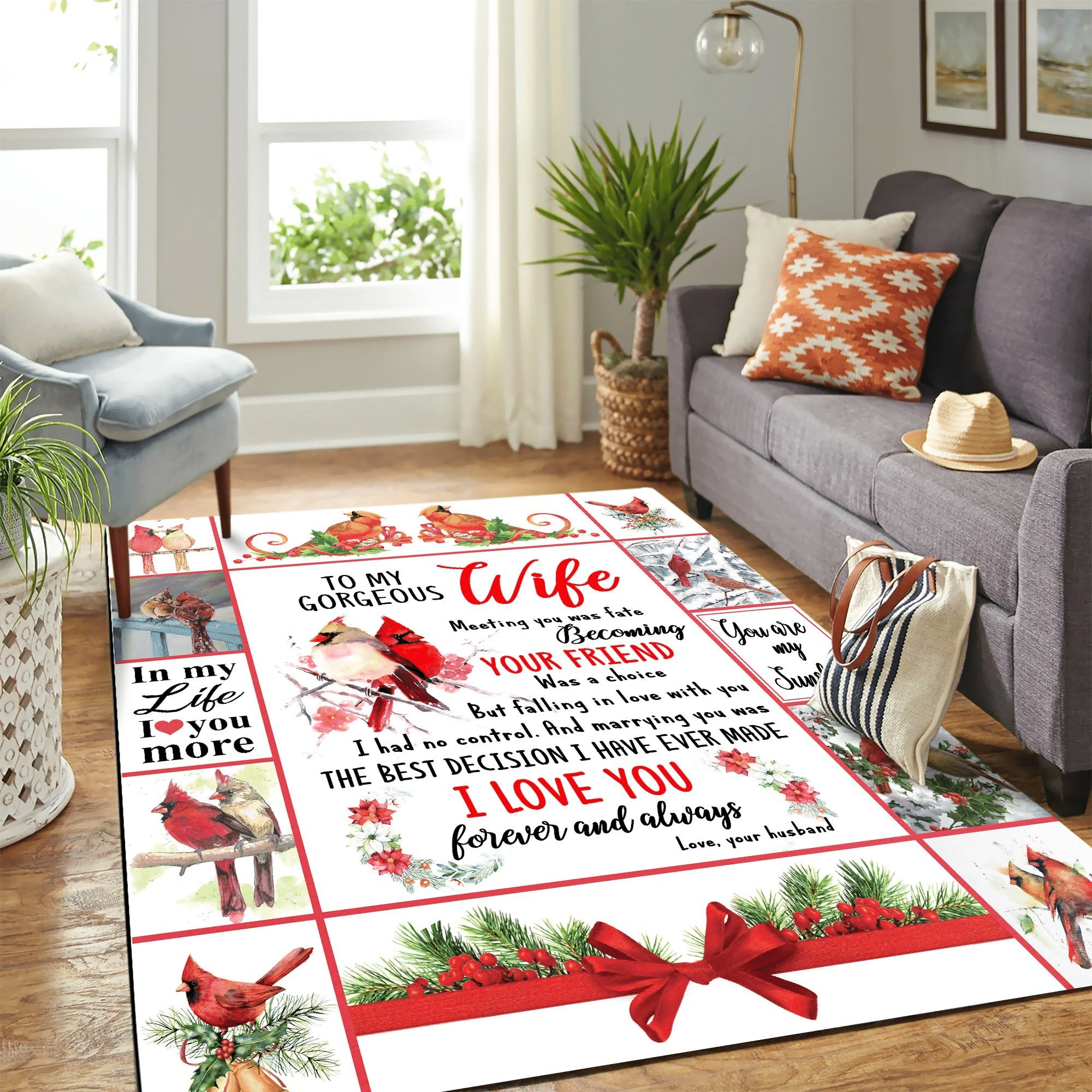 To My Gorgeous Wife Carpet Area Rug Chrismas Gift - Indoor Outdoor Rugs