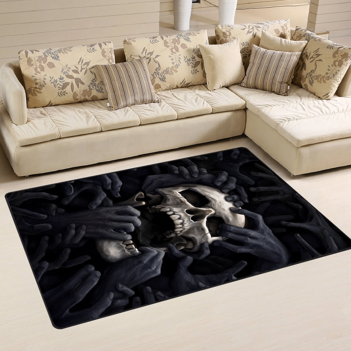 Skull Area Rug Chrismas Gift - Indoor Outdoor Rugs