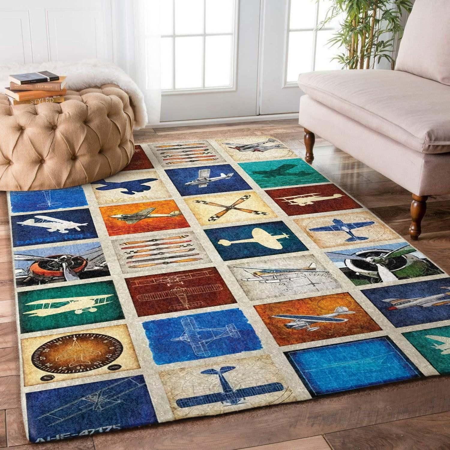 Airplane Rug Chrismas Gift - Indoor Outdoor Rugs