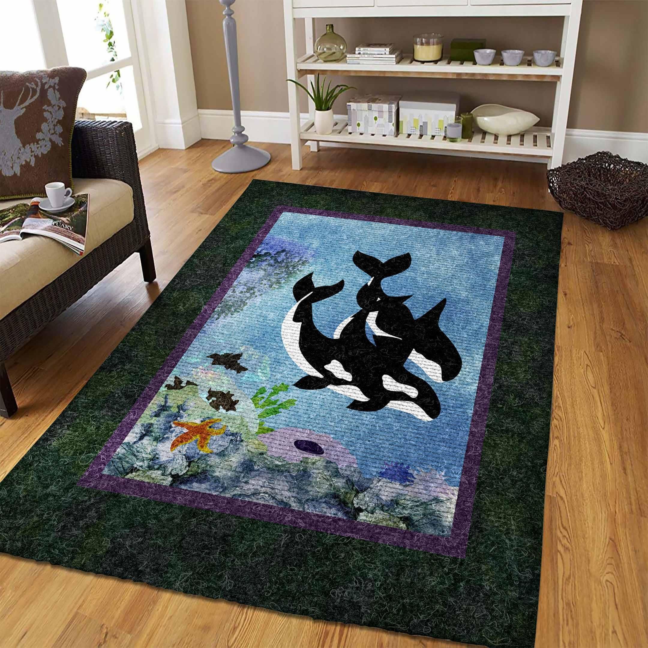 Whale Rug Chrismas Gift - Indoor Outdoor Rugs