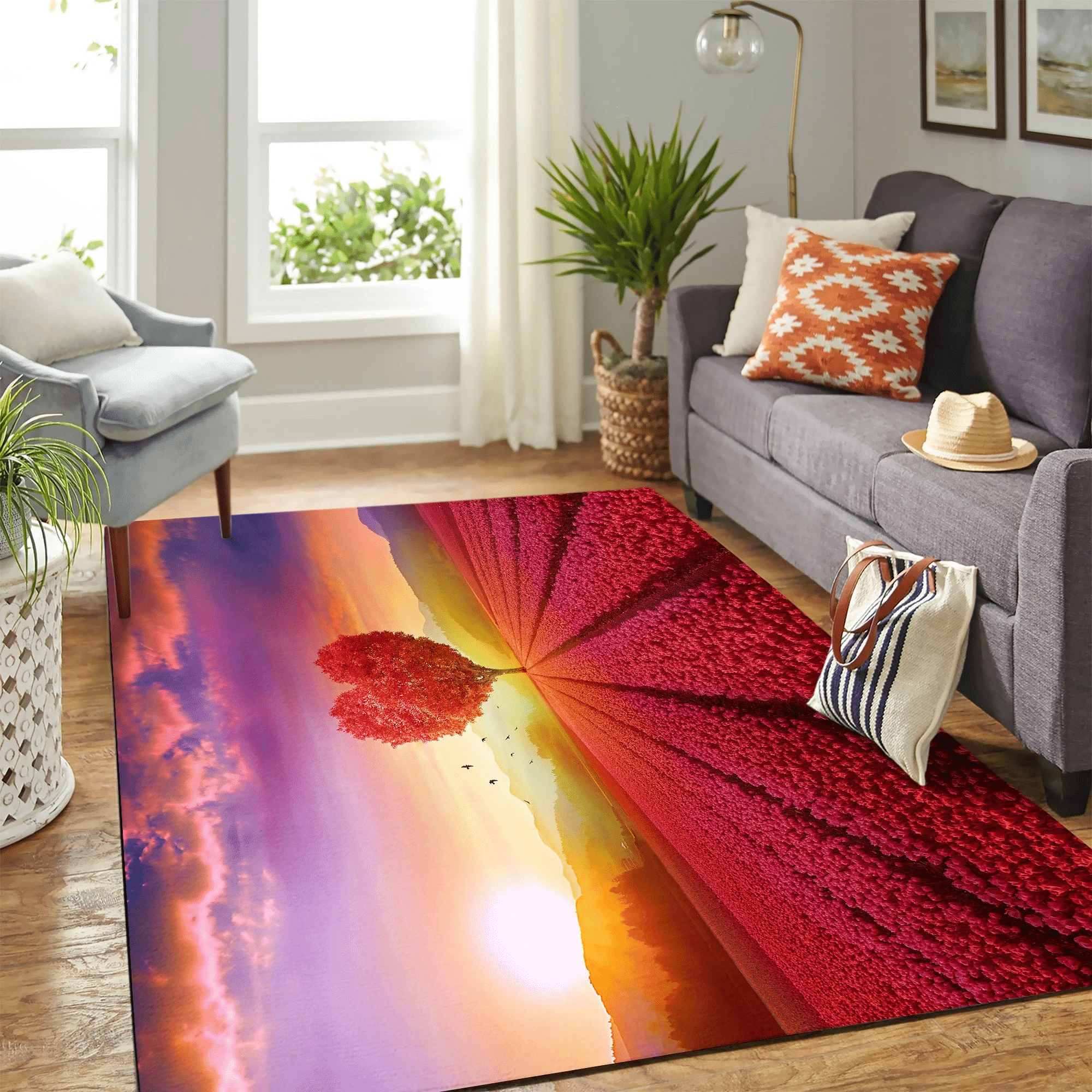 Heart Tree Landscape Carpet Floor Area Rug Chrismas Gift - Indoor Outdoor Rugs