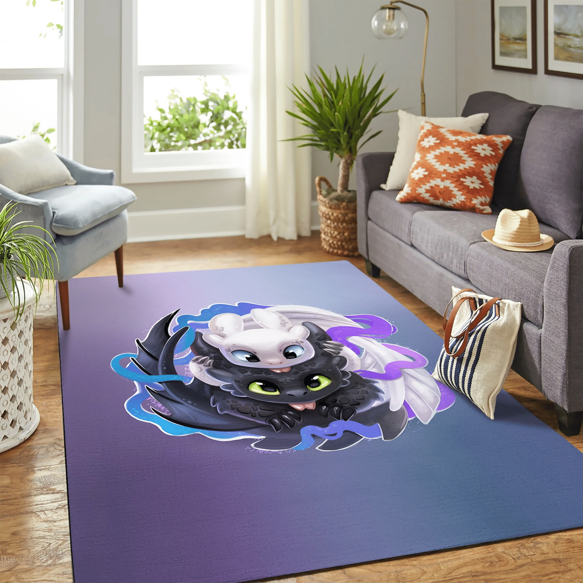 Toothless And The Light Fury How To Train Your Dragon Carpet Rug Chrismas Gift - Indoor Outdoor Rugs