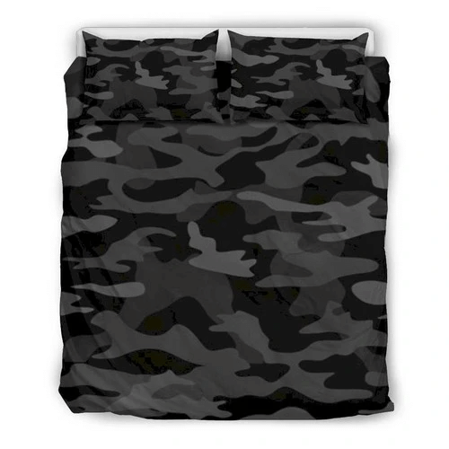 Black Camouflage Bedding Sets Duvet Cover Bedroom Quilt Bed Sets