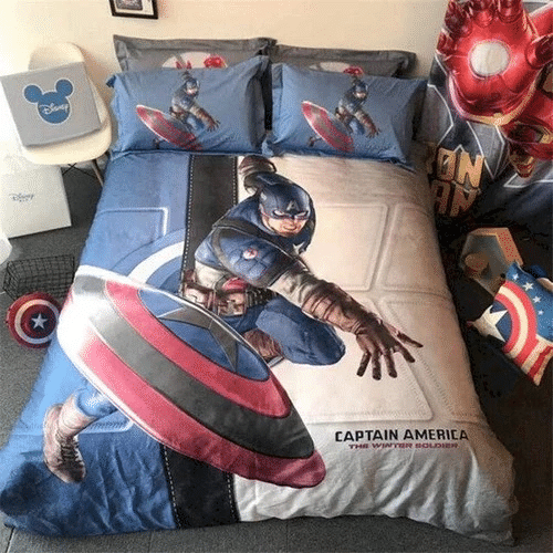 Captain America 09 Bedding Sets Duvet Cover Bedroom Quilt Bed