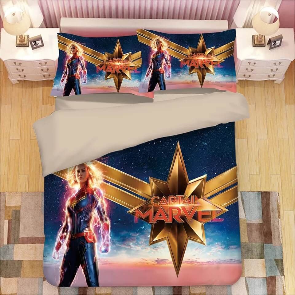 Captain Marvel Carol Danvers 6 Duvet Cover Quilt Cover Pillowcase Bedding