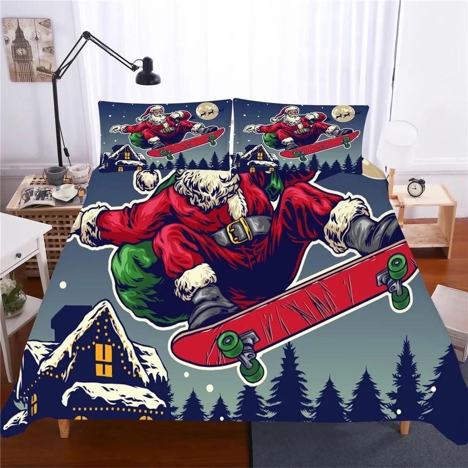 2019 Christmas Santa Claus 1 Duvet Cover Pillowcase Bedding Sets