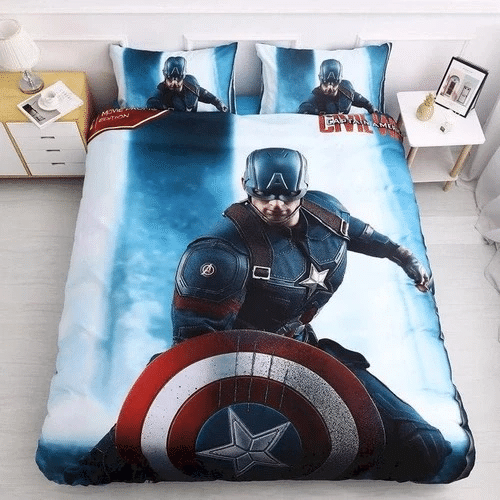 Captain America 06 Bedding Sets Duvet Cover Bedroom Quilt Bed