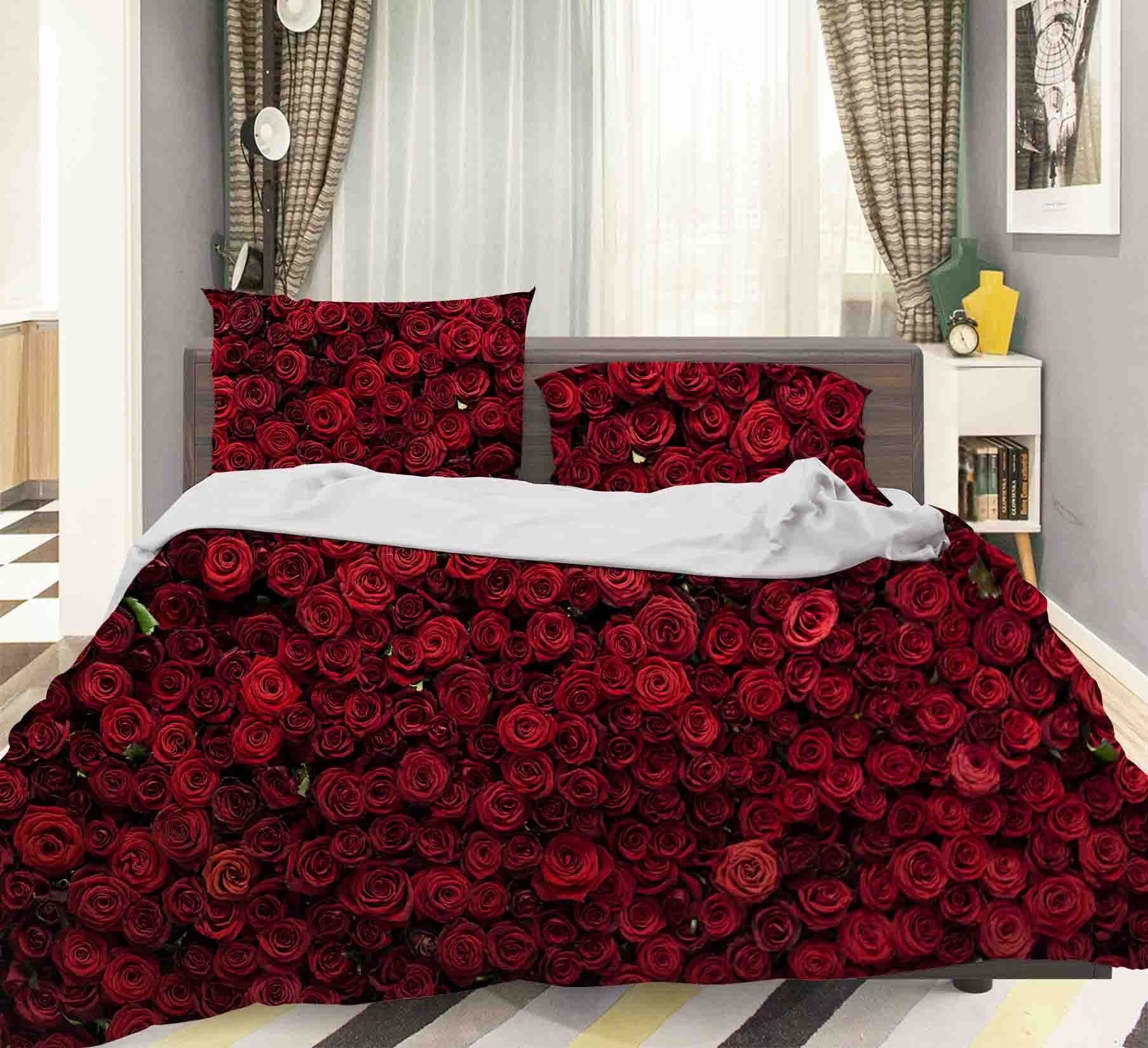 3d Romantic Red Rose Bedding Set Bedding Sets Duvet Cover