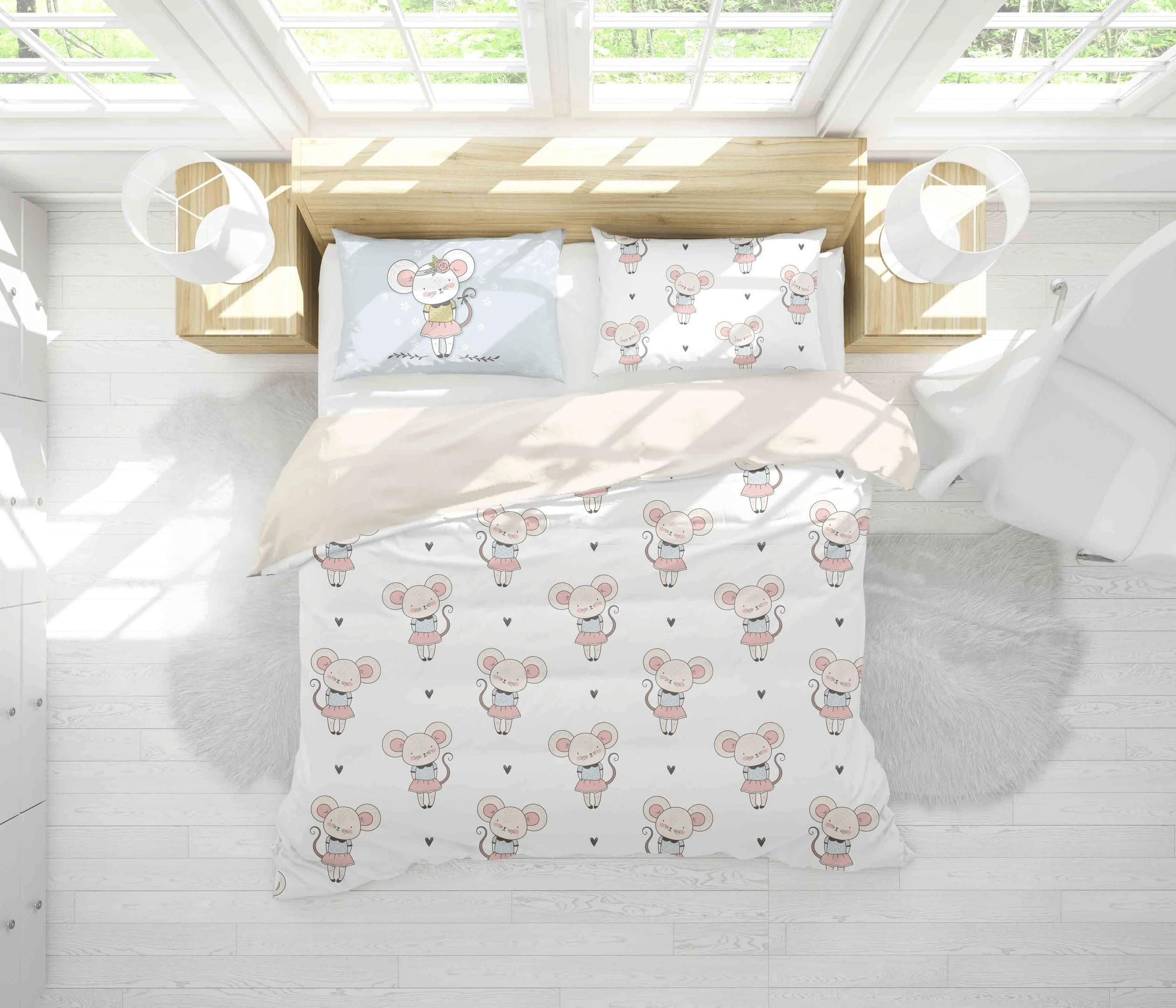 3d Cute Cartoon Mouse Bedding Set Bedding Sets Duvet Cover