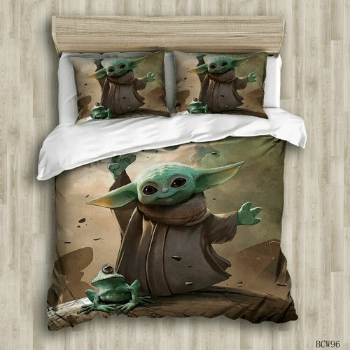 Baby Yoda Kids Bedding Sets Duvet Cover Bedroom Quilt Bed