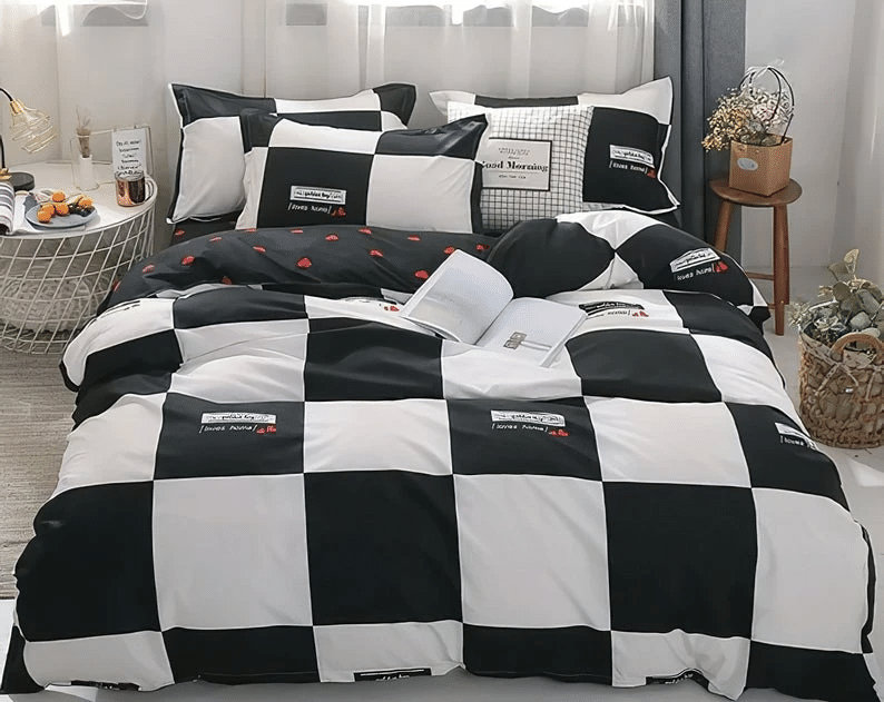 Black And White Cute Bedding Sets High Quality Cotton Bedding