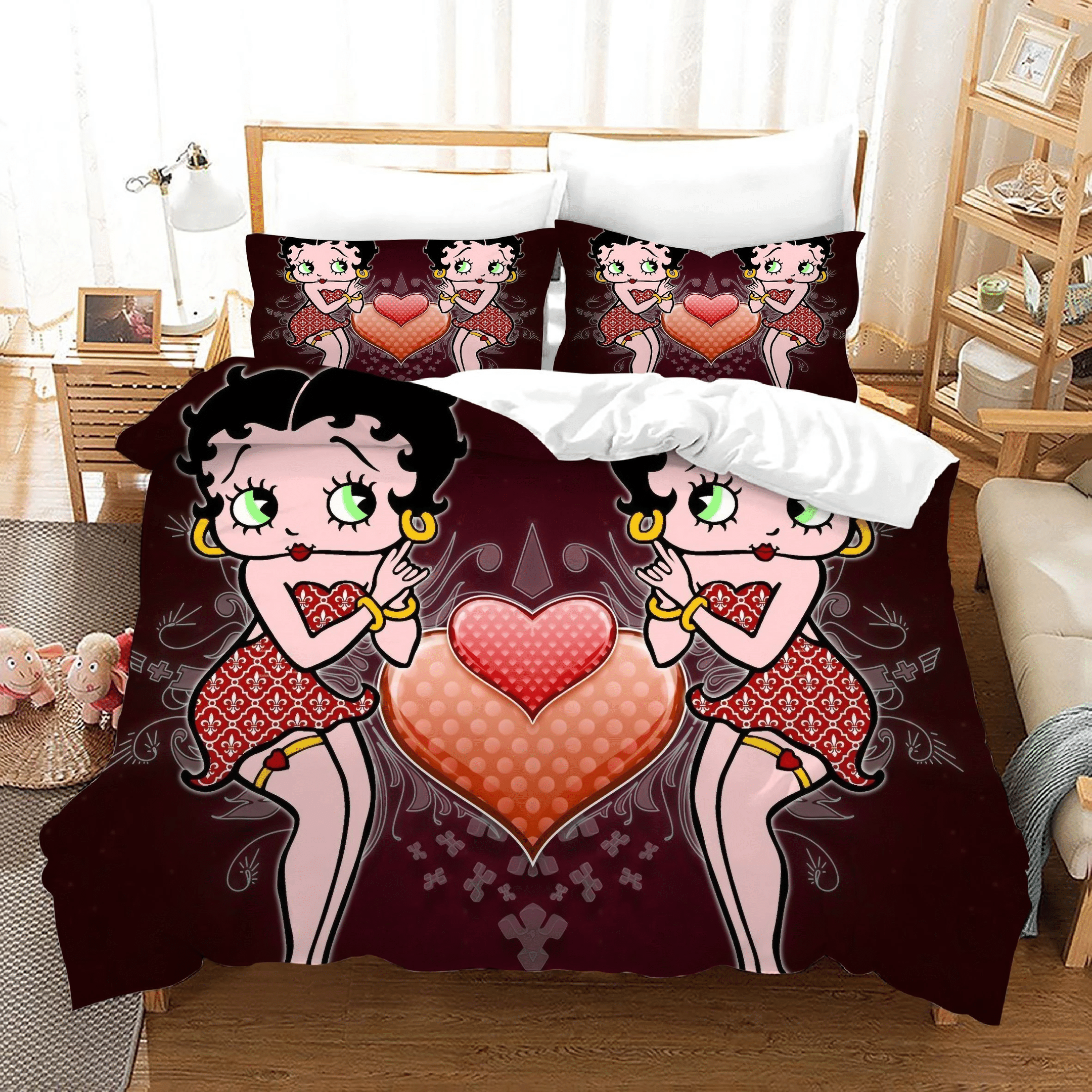 Betty Boop 13 Duvet Cover Pillowcase Bedding Sets Home Bedroom