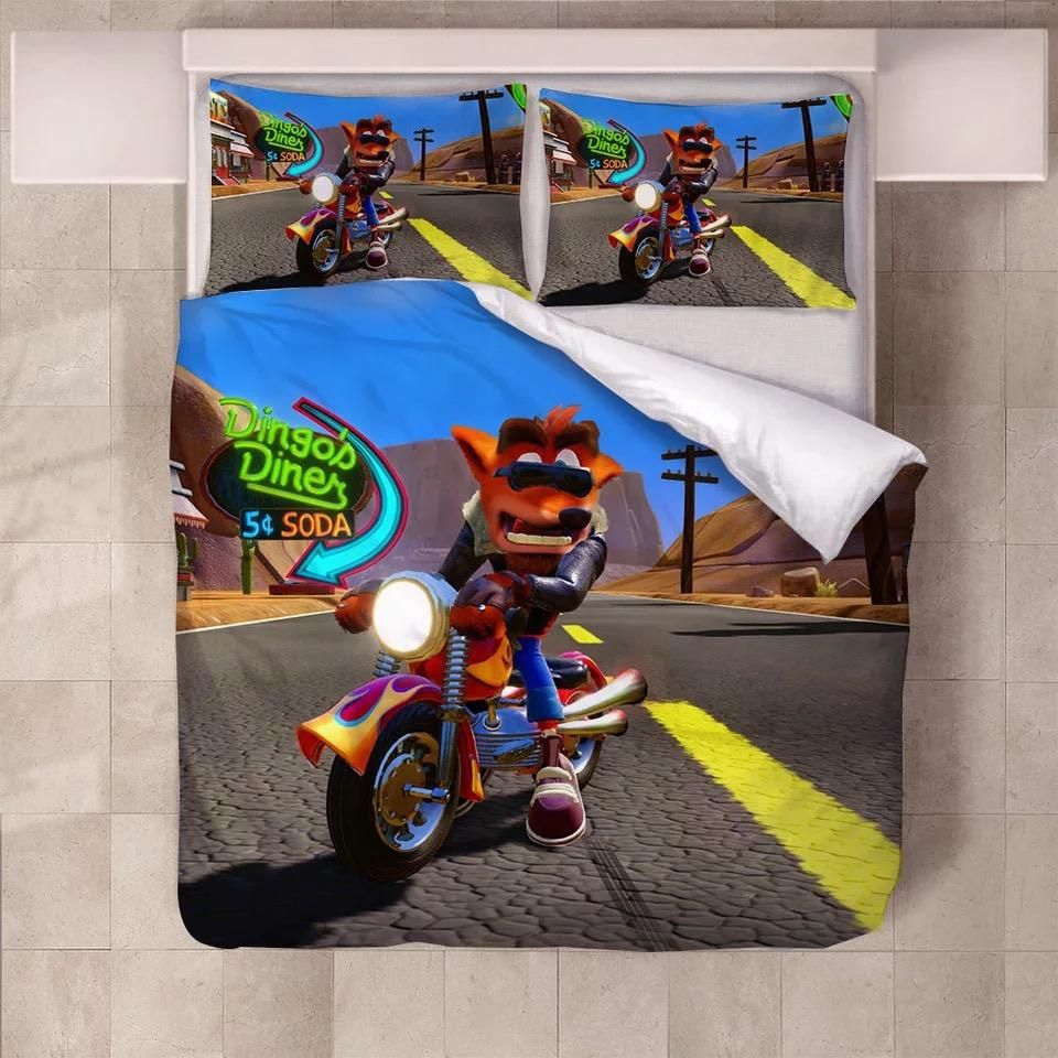 Crash Bandicoot 3 Warped 4 Duvet Cover Quilt Cover Pillowcase