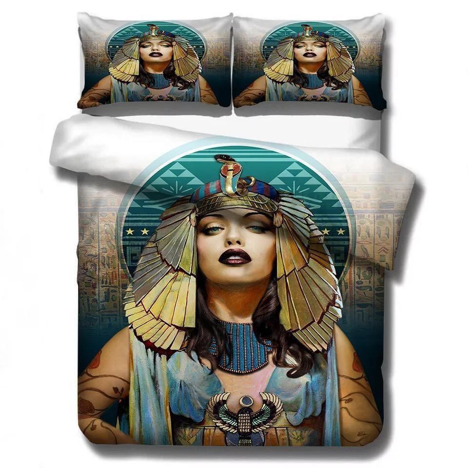 Egyptian Pharaoh Cleopatra 2 Duvet Cover Pillowcase Bedding Sets Home
