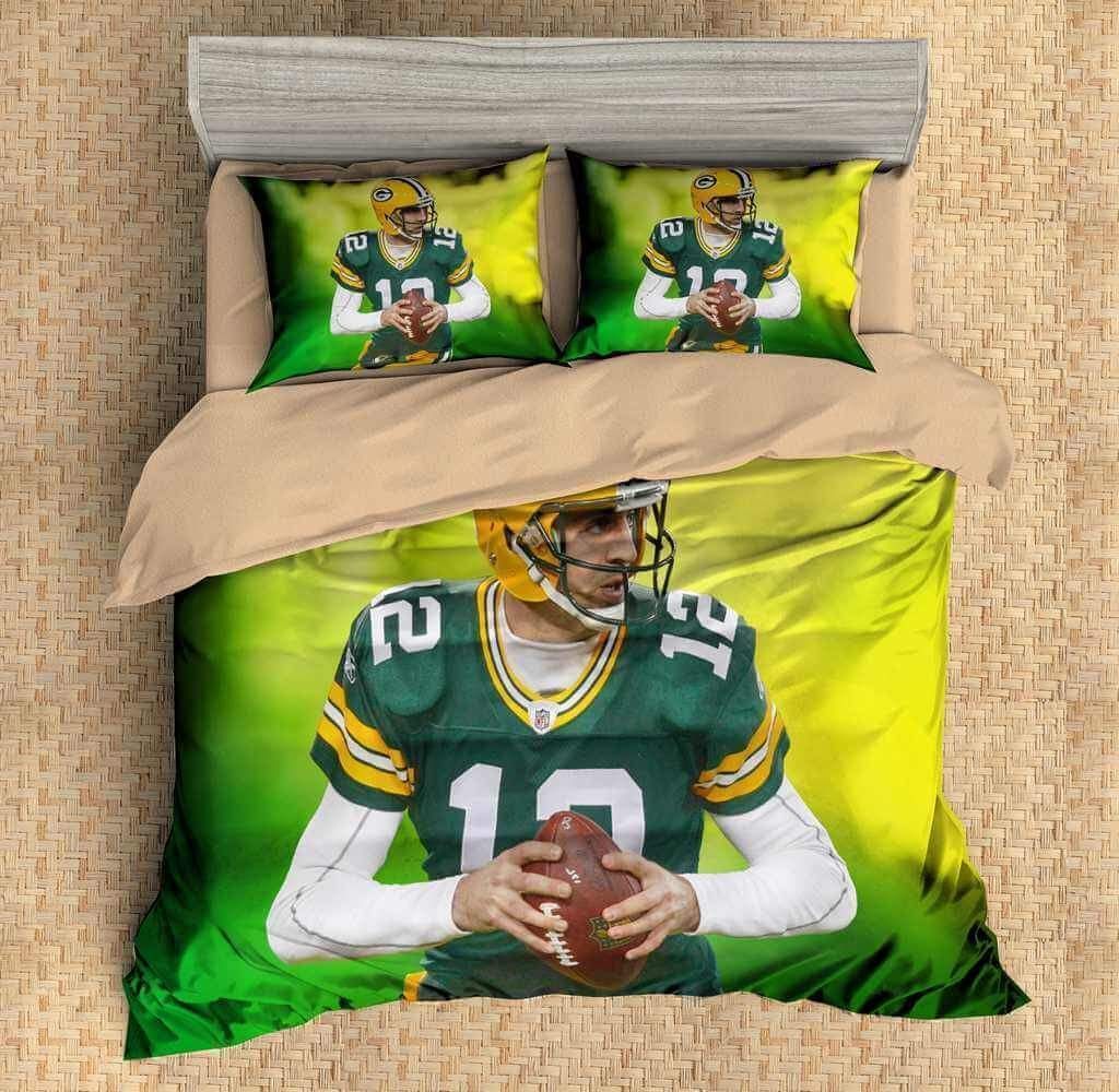 3d Aaron Rodgers Green Bay Packers Bedding Sets For Fans