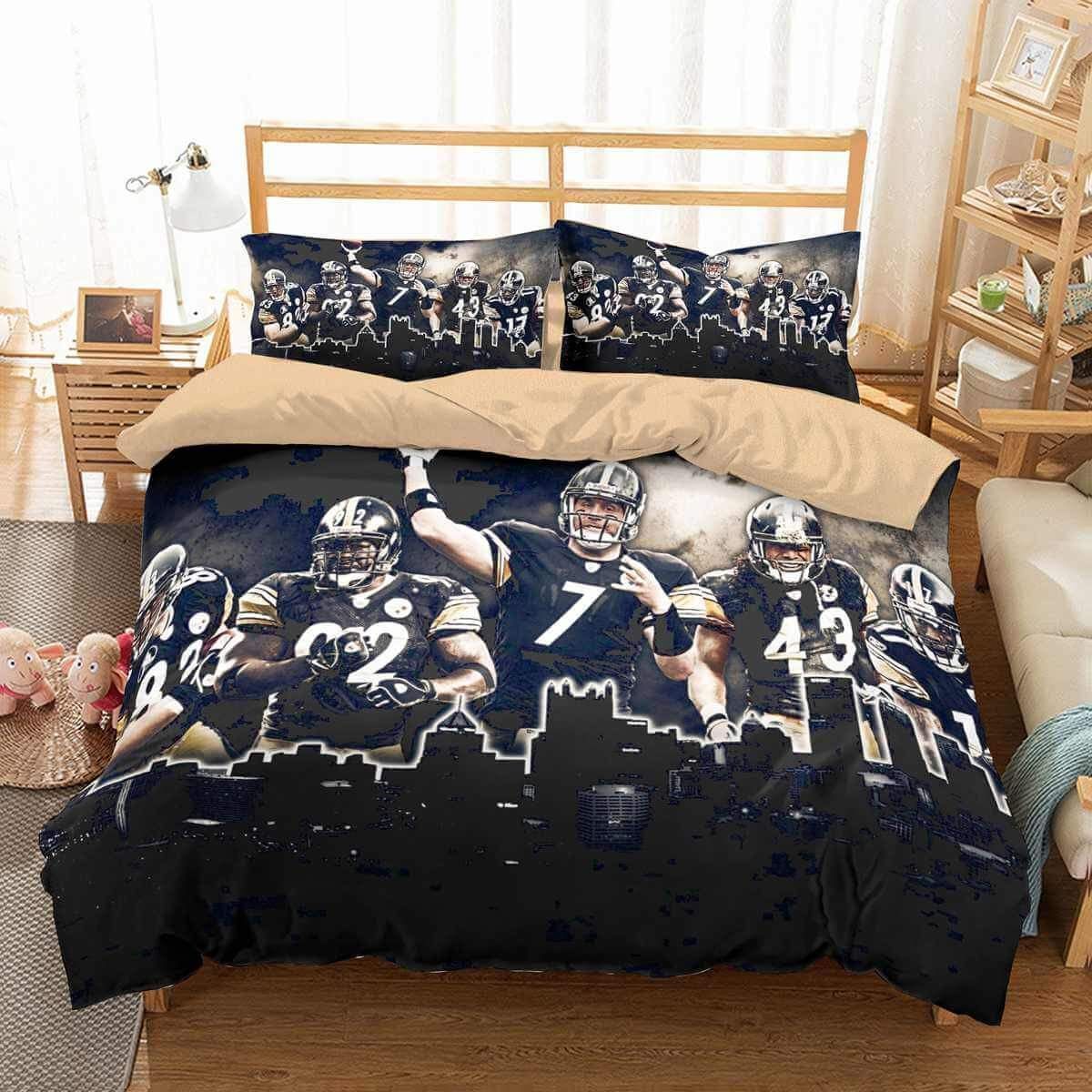 3d Pittsburgh Steelers Duvet Cover Bedding Set Quilt Bed Sets
