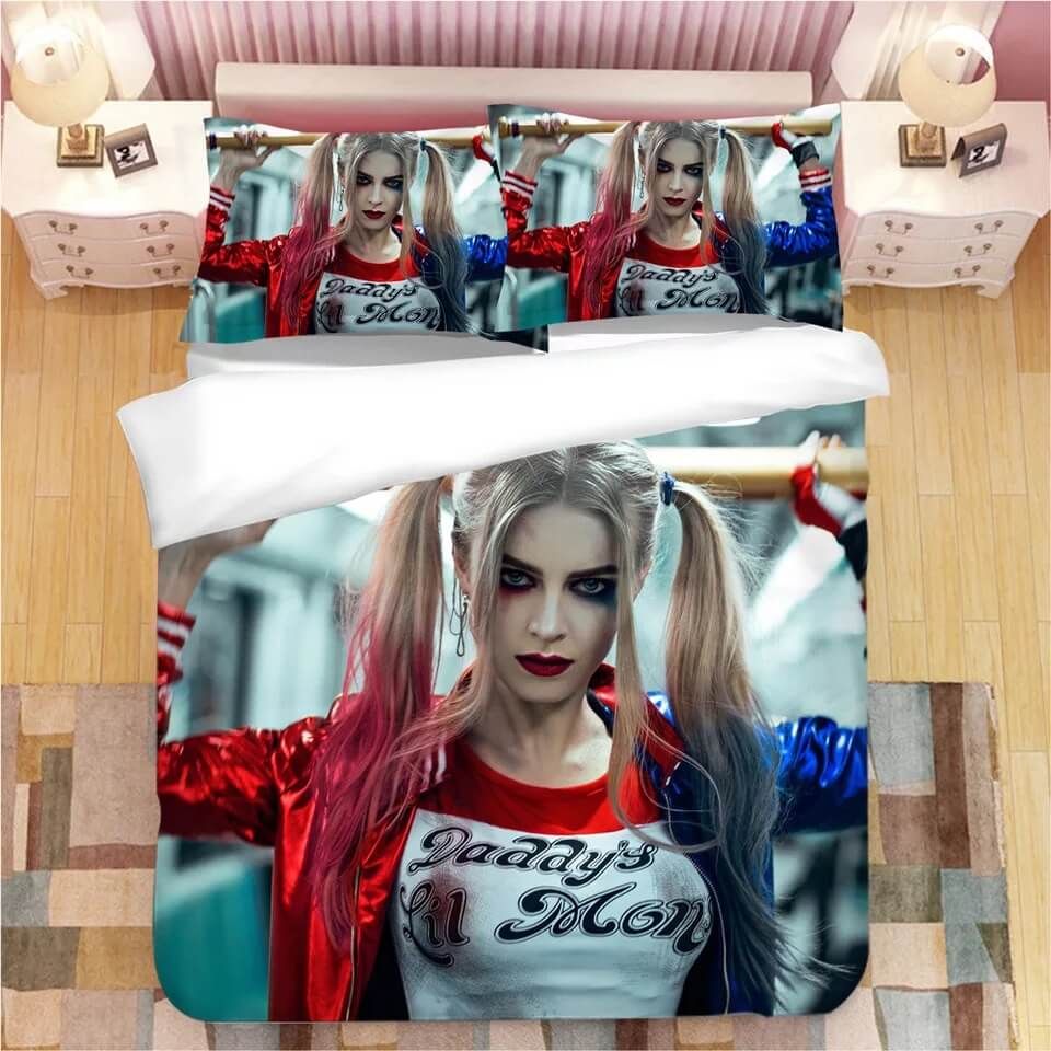 Dc Harley Quinn 9 Duvet Cover Pillowcase Bedding Set Quilt Bed