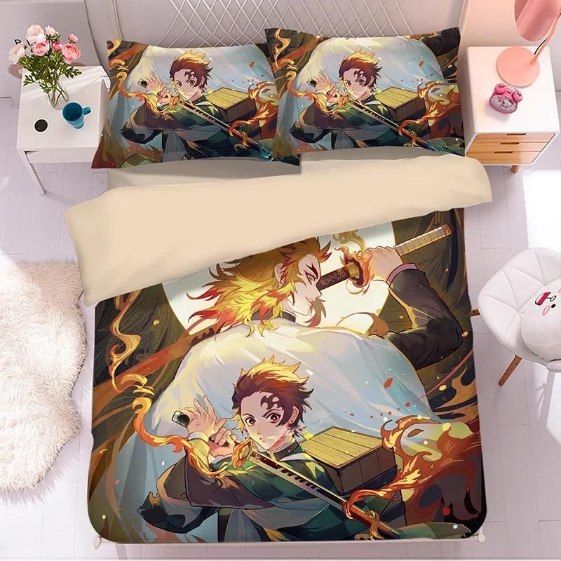 Demon Slayer Kimetsu No Yaiba 47 Duvet Cover Pillowcase Bedding