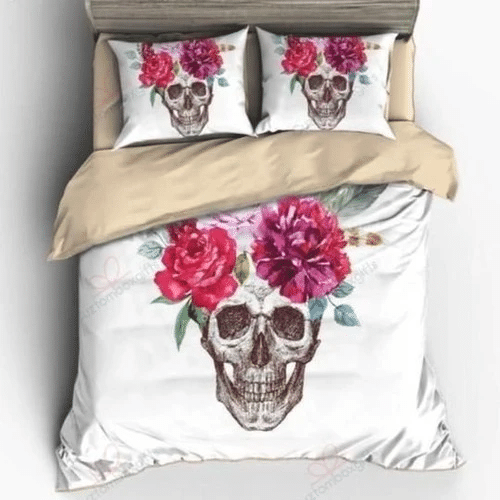 Flowers Skull Bedding Sets Duvet Cover Bedroom Quilt Bed Sets