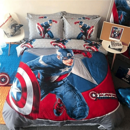 Captain America 08 Bedding Sets Duvet Cover Bedroom Quilt Bed