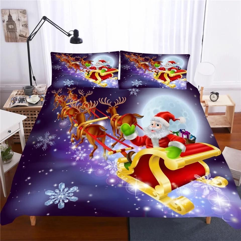 2019 Christmas Santa Claus 13 Duvet Cover Pillowcase Bedding Sets