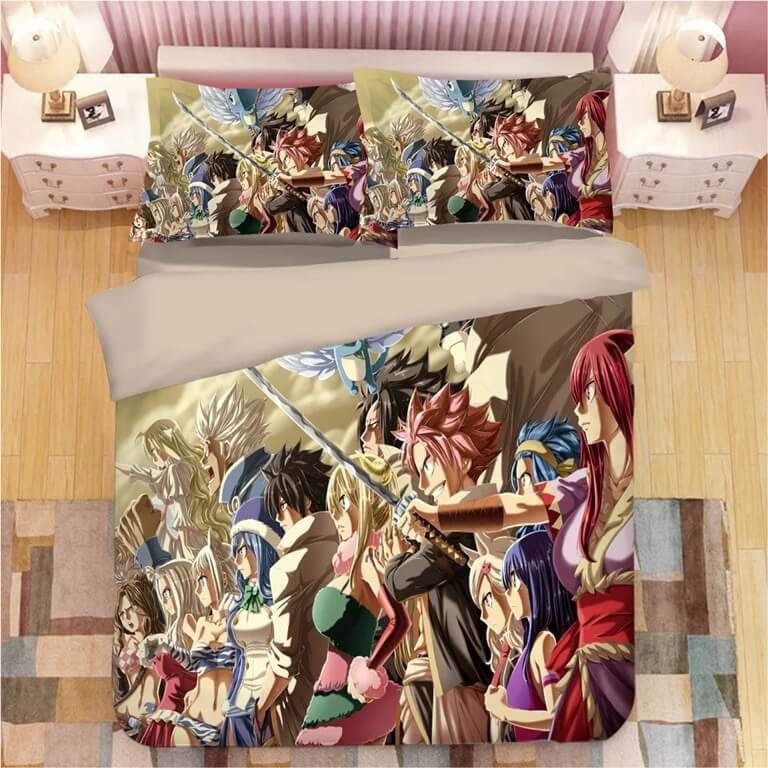 Fairy Tail 3 Duvet Cover Pillowcase Bedding Set Quilt Bed