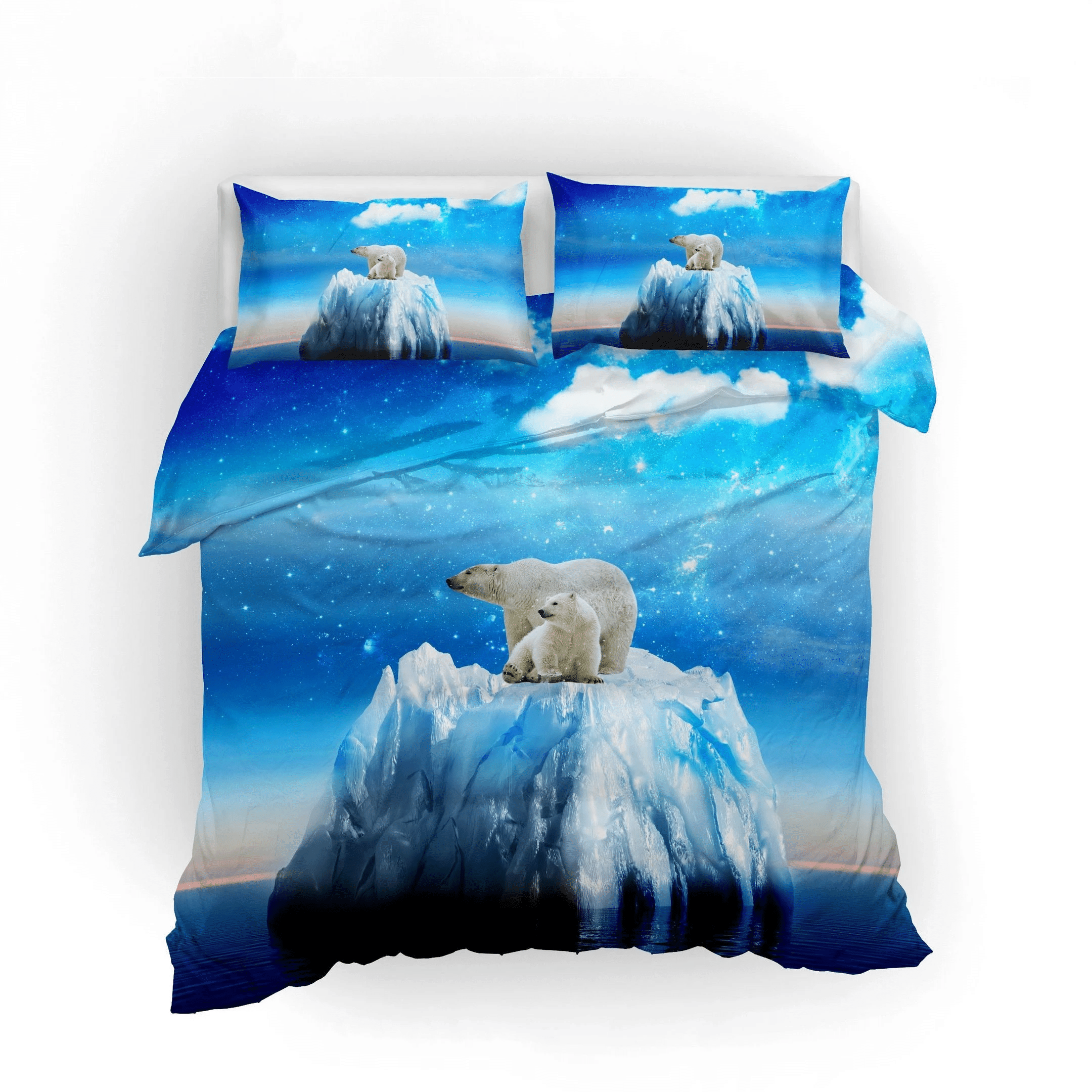 3d Blue Glacier Polar Bear Bedding Set Bedding Sets Duvet