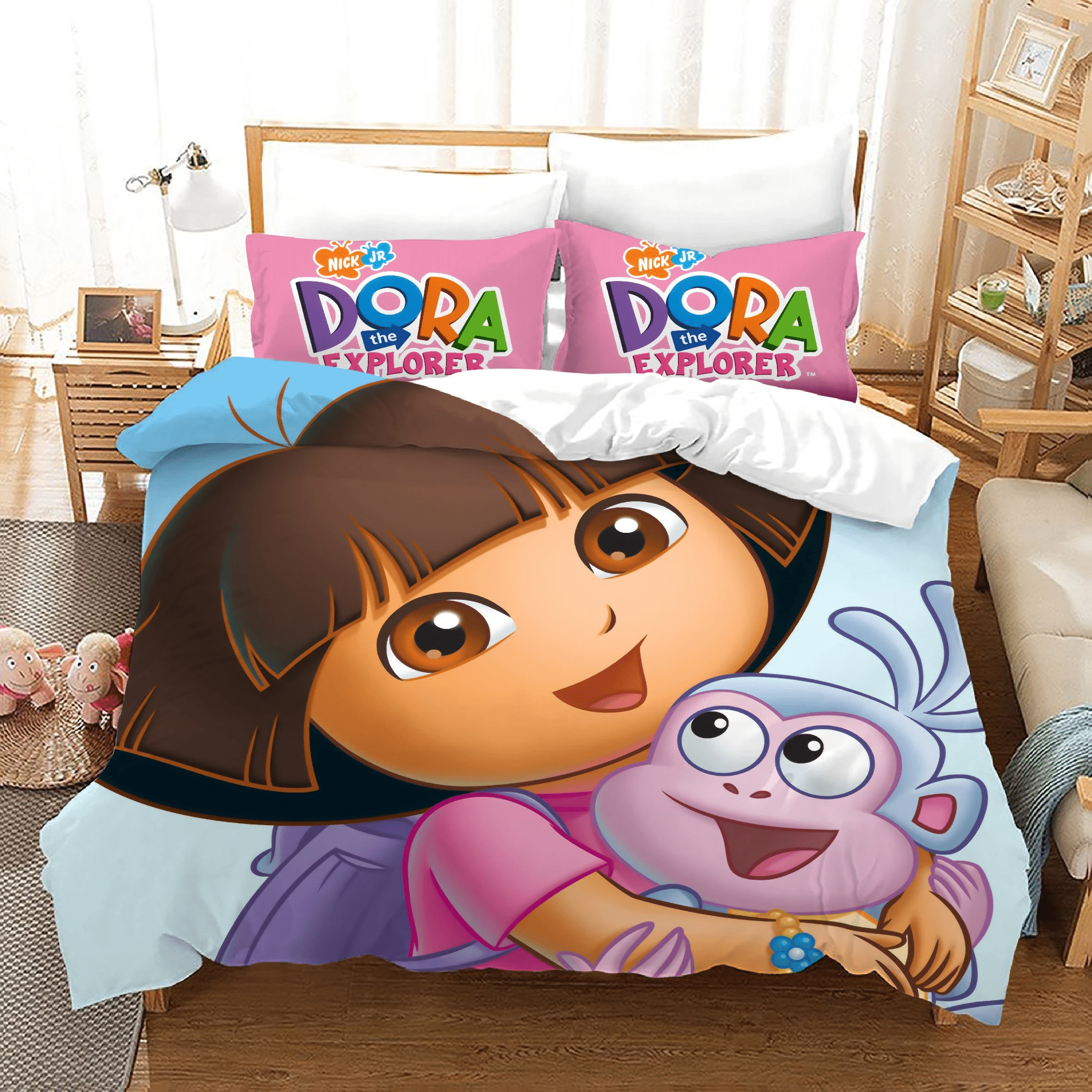 Dora The Explorer 10 Duvet Cover Quilt Cover Pillowcase Bedding