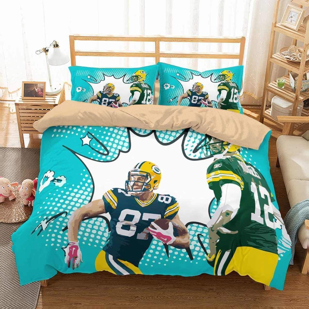 3d Green Bay Packers Duvet Cover Bedding Set Quilt Bed