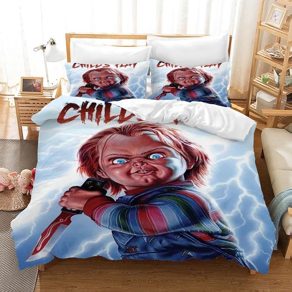 Child 8217 S Play Chucky Horror Movie 1 Duvet Cover Pillowcase Bedding