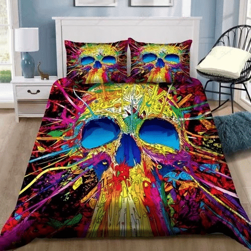 Colorfull Skull Bedding Sets Duvet Cover Bedroom Quilt Bed Sets