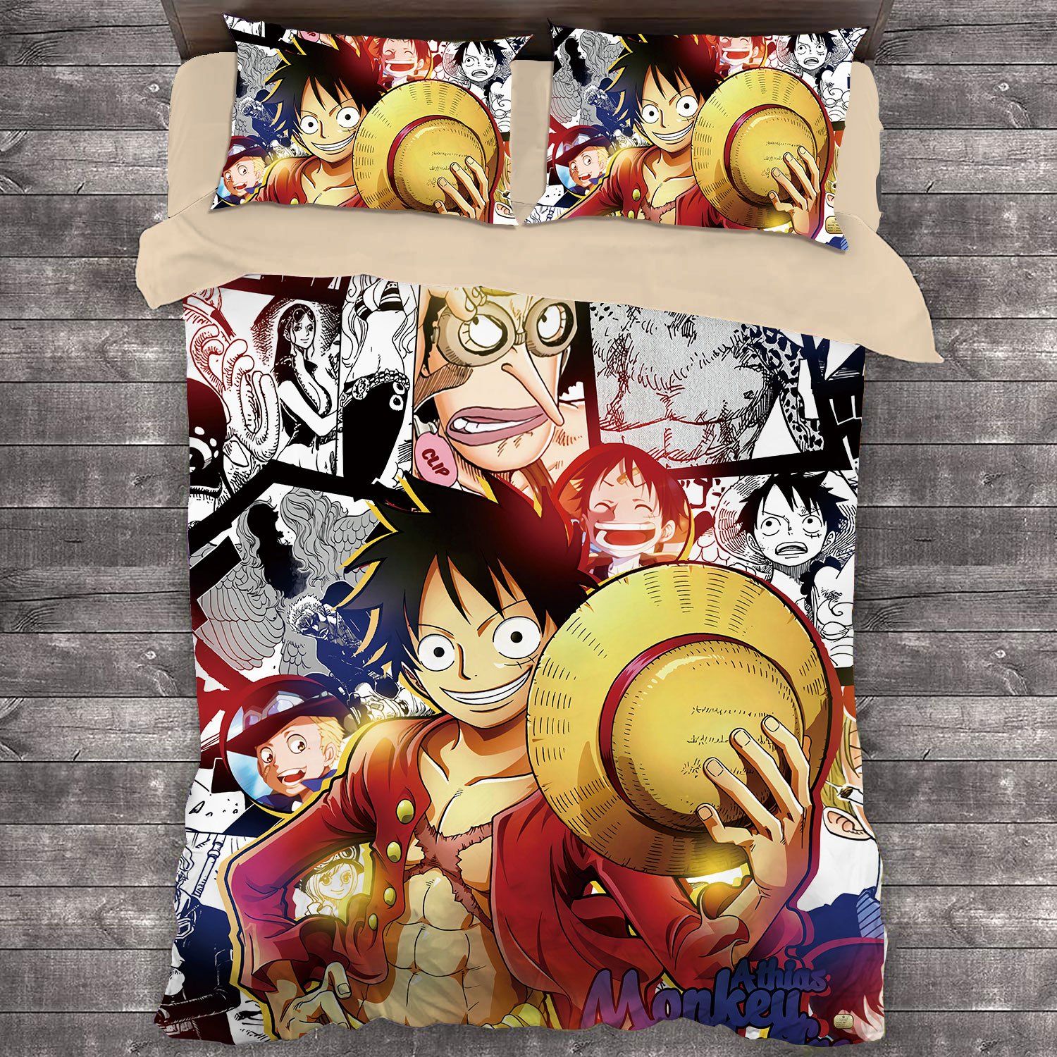 Comic One Piece 3 Duvet Cover Quilt Cover Pillowcase Bedding