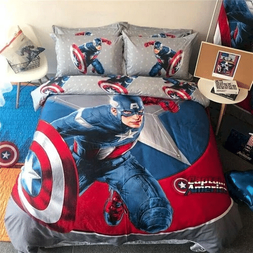 Captain America 03 Bedding Sets Duvet Cover Bedroom Quilt Bed