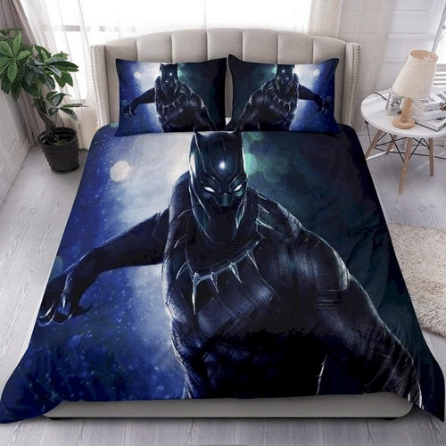 Black Panther 01 Bedding Sets Duvet Cover Bedroom Quilt Bed