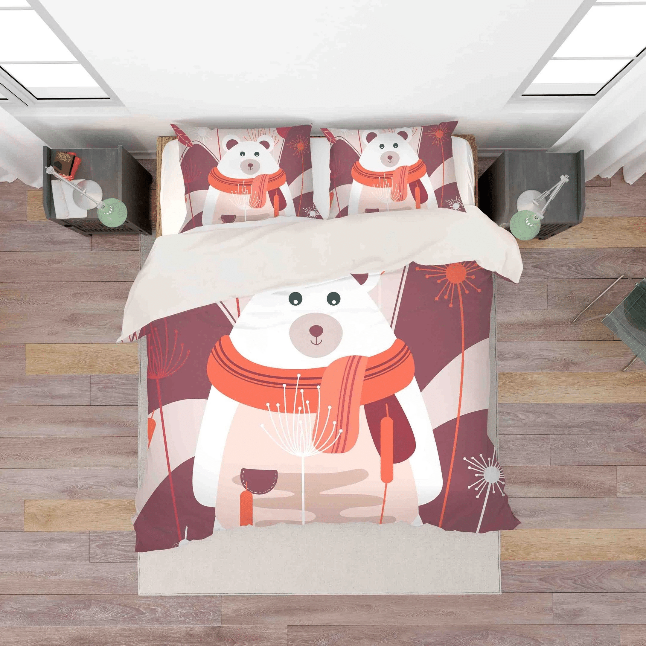 3d Cartoon Bear Winter Bedding Set Bedding Sets Duvet Cover